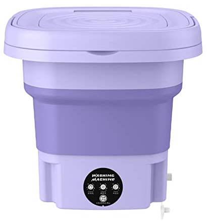 y-luck y- y- Lavatrice Portatile Pieghevole con Centrifuga Automatica Mini Biancheria Intima Calzino Lavatrice Dormitorio 8L Spina Europea-A