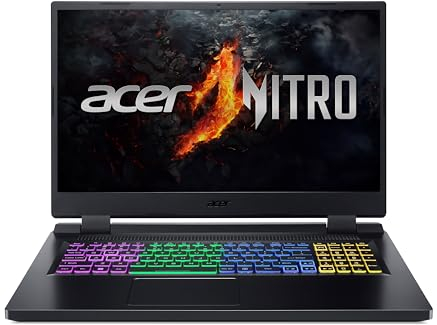 Acer Nitro 5 (AN517-55-72JT) Gaming Laptop | 17,3 FHD 144Hz Display | Intel Core i7-12650H | 16 GB RAM | 1 TB SSD | NVIDIA GeForce RTX 4060 | Windows 11 | QWERTZ Tastatur | schwarz