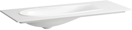 LAUFEN Il Bagno Alessi Aufsatzwaschtisch, 1 Hahnloch, ohne Überlauf, mit Ablaufventil, 120x50cm, H8179797571111, Farbe: weiß matt