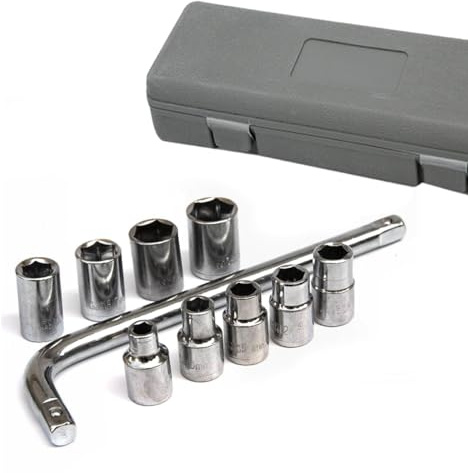 Wheel Brace Wrench Kit, Emergency Tyre Repair Tool with 8-21mm Wheel Bolt Sockets, Nut Remover Torque Wrench