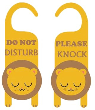 ARFUKA 2 Stück Türschild zum Aufhängen von Türgriffen, PVC Netter Tiger Bitte Nicht Stören Schild Aufschrift Do Not Disturb und Please Knock, für Büro, Haus, Badezimmer