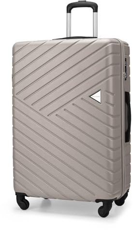 Puccini Koffer Reisekoffer Hartschalen Trolly Beautycase Malaga (Champagne (6C), Groß)