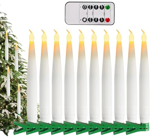 Samuliy LED-pelarljus, LED flimrande falska ljuslampor - batteridrivna flimrande julgransljus för vägglampetter, högtidsfirande fester