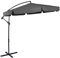 SPRINGOS Sombrilla terraza exterior playa 350 cm grafito oscuro excentrico con base parasol grande jardín antiviento semicircular con funda manivela