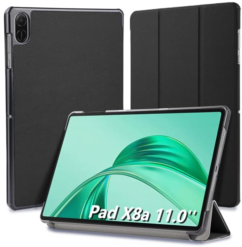 Hianjoo Funda Compatible con Huawei Honor Pad X8a 11.0 2024, Funda para Tableta Protectora Delgado Inteligente de Cuero Función de Soporte Carcasa Compatible con Honor Pad X8a 2024, Negro