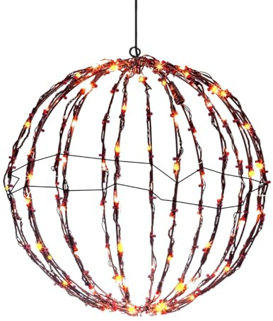Leuchtende Weihnachtskugeln Aussen, Lighted Ball, Weihnachtsbeleuchtung Außen Led Kugel, Kugel Mit Led Beleuchtung, Hängende LED Dekokugel, Faltbare Gartenkugellichter,Terrasse,Innen- Und Außenbereich
