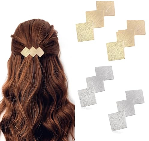 Französische Haarspangen Metall Haarspangen Damen, 4 Stück Dutt Geometrische Haarklammern Metall Automatische Haarspange Clip Französischer Verschluss, Dekorativer Haarschmuck Für Frauen Mädchen
