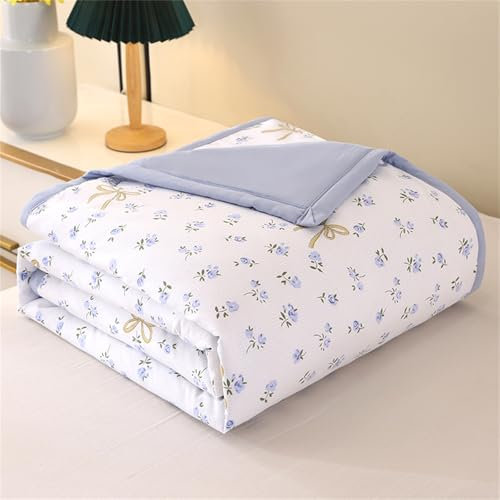 Odot Edredón Verano Cama 150/180/200, Reversible Edredon Acolchado Verano Sin Funda - Ligera y Respirable Manta de Suave para Días Calurosos (Flor Morada,150 * 200cm)