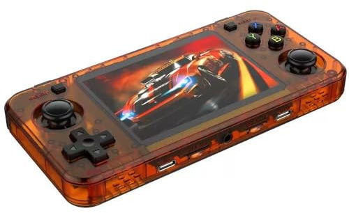 R36H Retro Handheld Game Console,15000+ Games with Open Source Linux System,23+Emulators,3.5-Inch IPS Screen Portable Game Console,2500mAh Battery,Exclusive Horizontal,Gifts for Adult (Orange)