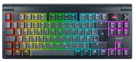 Cherry XTRFY MX 8.3 TKL sans Fil, Clavier de Jeu sans pavé numérique, Disposition US (QWERTY), commutateurs MX2A Red remplaçables à Chaud, Starfall Grey