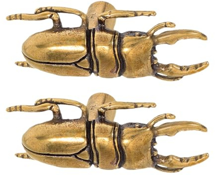 FUTUREORYY 2 Stück Vintage Messing Insekten Möbelgriffe im Stil von Käfern Schrankknöpfe für Kommoden Kleiderschränke und Küchenschränke Ergonomische Griffe mit Detailreichem Design Robust | Möbelknöpfe Messing Vintage für Kommoden Kleiderschränke Küchenschränke Ergonomische Griffe mit Detailreichem Design Robust