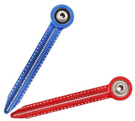Hoement Regla para Dibujar Círculos Portátil de Aleación de Aluminio Mini Compás Geométrico para Carpintería Herramienta de Marcado Precisa para Diseño Arquitectónico Rojo y Azul