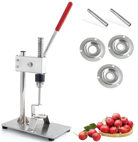Denocciolatore Manuale in Acciaio Inox 304 con Manico Antiscivolo per Ciliegie e Frutta, Utensile con 2 Lame per Rimuovere Noccioli da Giuggiole e Datteri Rossi