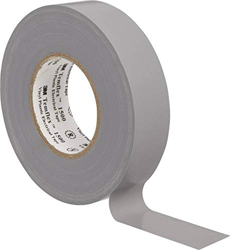 3 M tgra1925 Temflex 1500 vinyle électrique Ruban isolant, 19 mm x 25 m, 0,15 mm,Gris