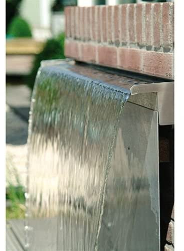 Primrose 30cm Stainless Steel Waterfall Blade Cascade (Sheer descent) Rear Supply for Wall Water Features