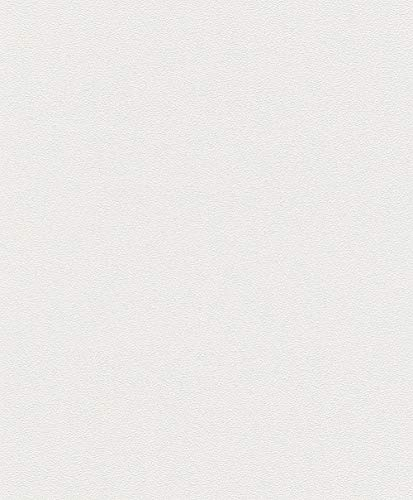 Rasch Tapeten 780703 – Einfarbige Vliestapete in Creme-Weiß mit körniger Struktur – 10,05m x 53cm (L x B)