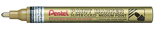 Pentel MMP10 Paint Marker Pen, 4.5mm Tip Medium Bullet Point, Gold ink (Single Pen)