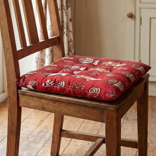 Guru-Shop quiltad kudde, stolkudde 40 x 40 cm – modell 1, röd, bomull, dekorkudde, soffkudde