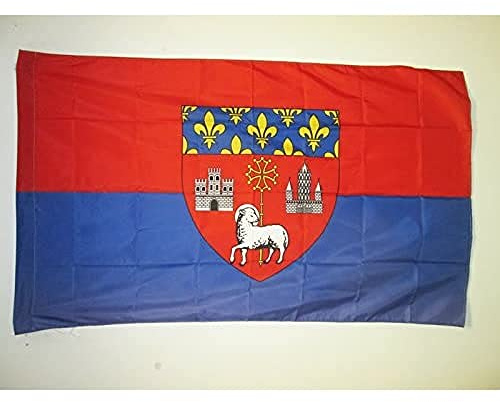 AZ FLAG - Drapeau Toulouse - 150x90 cm - Drapeau Toulousain 100% Polyester Avec Fourreau et cordelette - Pavillon 110 g