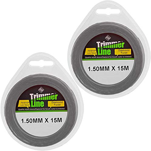 SPARES2GO 1.5mm Low Noise Strimmer Line Spool Refil for Qualcast GT25 GT30 GGT3001 GGT4001 GGT4502 GGT600A1 GT2518 GT2826 Strimmers (Extra Long 2 x 15m)