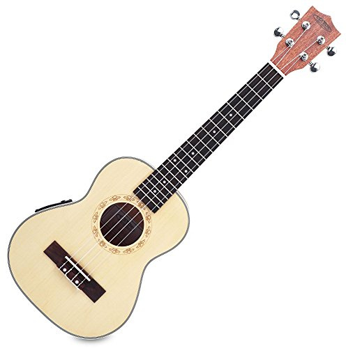 Classic Cantabile UT-260PU S Tenorukulele inkl. Tonabnehmer (Tonabnehmer mit 3-Band-EQ, Fichtendecke massiv, inkl. Gigbag und Batterie) natur