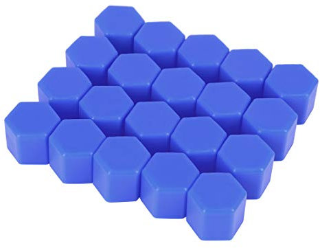 X AUTOHAUX 20pcs 19mm Blue Silicone Car Wheel Nut Lug Hub Covers Dust Caps