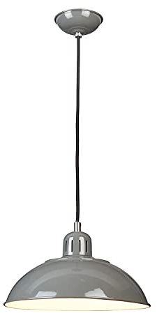 Licht-Erlebnisse Elegante Hängelampe SECRETER Grau Ø30cm verstellbar Premium Design Bauhaus Lampe Wohnzimmer Esszimmer