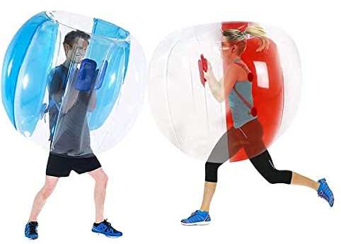 SUNSHINE-MALL 48 inch 2 pcs Bumper Sumo Ball for Adults,Kids, Inflatable Bounce Body Zorb Ball for Outdoor Team Gaming Play for 6 Ages+ (red+Blue)