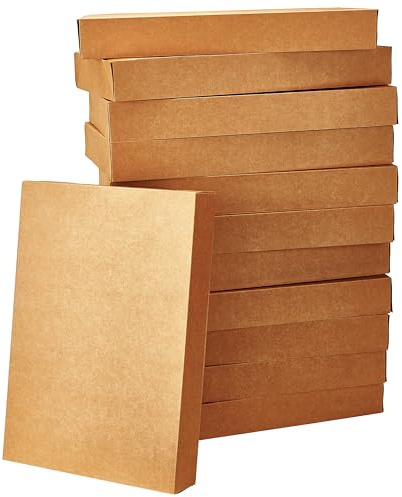 JOYIN 12 Stück braune Kartons aus Packpapier mit Seidenpapier für Weihnachten Urlaub Weihnachts Schmückung, geschenkverpackung, Bescgmückung von Partys, Hochzeiten, Weihnachtsbäume, Gastgeschenke