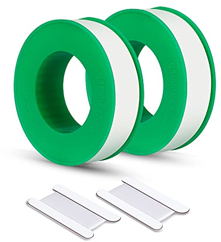 KINBOM 2 Rotoli 12mmx18m Sigillatura Filettata Nastri Idraulici in PTEF Nastro per Tubi in Teflon e 2 Pezzi 12mmx1m Nastri in Teflon Portatili per Giunti di Tubi (Verde)