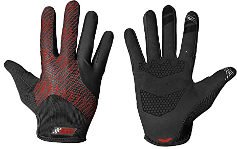 DAPPER RACING SIMRACING Handschuhe, rote Edition, Touchscreen-geeignet, Verstärkung an der Handfläche, rutschfestes Silikon für optimalen Halt, leicht und atmungsaktiv, für Simracers entwickelt