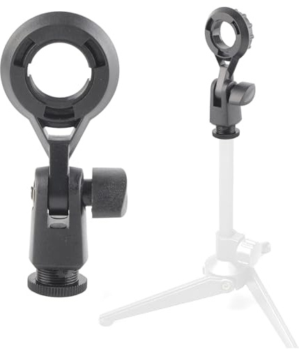 Mikrofonhalterung Tragbarer, Tragbarer Halter, Anti-Vibrations-Halterung, Adapterbuchse, Einfache Installation, Abnehmbar, für Aufnahmestudio, Schwarz