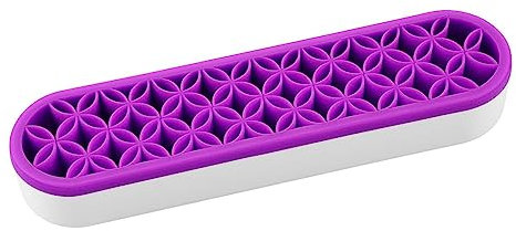 Jagowa Makeup Brush Holder Multi-Purpose Brush Storage Stand Silicone Cosmetic Storage Box Painting Pen Holder Storage Case(Rose red, Purple)