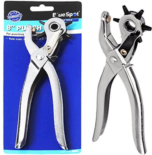 SILVER Revolving Leather Punch Plier | Rivet | 6 Sizes | DIY | Belt | EYELET | Hole | Cut | Puncher | Leathercraft | Cutter | Workshop | Accessories | Tailor | Craft Hand Tools | UK FREE P&P