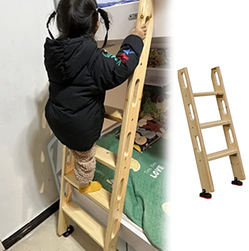 ENHEN Hochbettleiter Doppelstockbettleiter mit Rutschfestem Fuß und Griff, Sicherheit Holz Ersatz Leiter für Wohnheim Camper Dachboden Treppen Wohnmobil, Unterstützung 330lbs (Size : 3 Step 100cm/39)