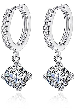 Ohrringe Silber 925 Hängend,Stella Ohrringe Hängend Silber Damen Creolen Silber Klein 1 Paar Ohrringe Silber Creolen Mädchen Schmuck 12mm