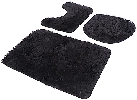 Cabilock 1 Juego Alfombra Estera De La Tapa Del Inodoro Baño Grueso Tapa De Water Universal Baño De Felpa Cubierta De Asiento De Inodoro Portátil De Alfombrillas De Espesar Poliéster