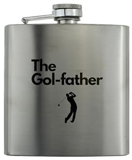 Generic Flasque en acier inoxydable avec l'inscription « GOL-Father » – Flasque de golf amusante en couleur, accessoire de golf pour homme – Parfaite pour la fête des pères, un anniversaire ou Noël