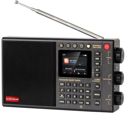 CHOYONG LC90 - Radio inteligente de Internet multibanda WIFI/4G, AM/FM, onda larga y receptor de radio portátil de onda corta con banda lateral SSB, Bluetooth, tarjeta TF, radios de todo el mundo,