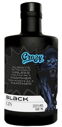 Crazy Black Gin – 500ml Handcrafted & vegan, 37,5% Vol – einzigartiger Premium Gin mit intensiver Brombeer-Note