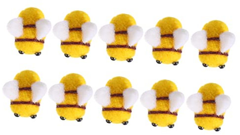 Operitacx 10stücke Filzbiene Dekoration Wollfilz Bienenhandwerk DIY Zubehör Für Kleidung Hut Kostüm Bastelarbeiten Babyzimmer Party Wanddekoration