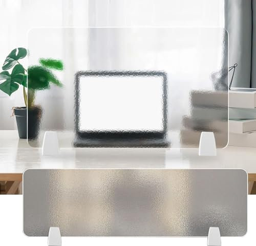 Acryl-Schreibtisch-Trennwand mit Klemmen, ideal für Büro-Glastrennwände, freistehendes Design, 50 x 30 cm, mattierter Sichtschutz