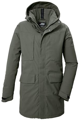 killtec Uomo Parka funzionale con cappuccio senza zip KOW 80 MN PRK, oliv, M, 41848-000