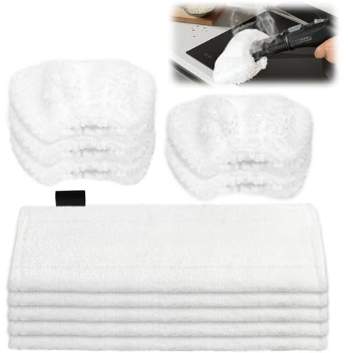 TOSAVGA 10 paño de Microfibra compatibles con Limpiador a Vapor Kärcher EasyFix SC2, SC3, SC4, SC5-4 paños de suelo + 4 fundas para boquilla manual para limpiador a vapor eléctrico