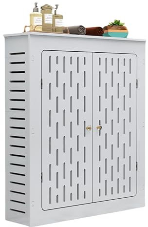 Radiator Cover Farmhouse Bathroom Cabinet with Storage Shelf Heater Heating Side Stand Small Floor Cabinet with Doors Small Cabinet Storage for Bathroom Kitchen Utility Room(50*80*20cm/19*31*8in)