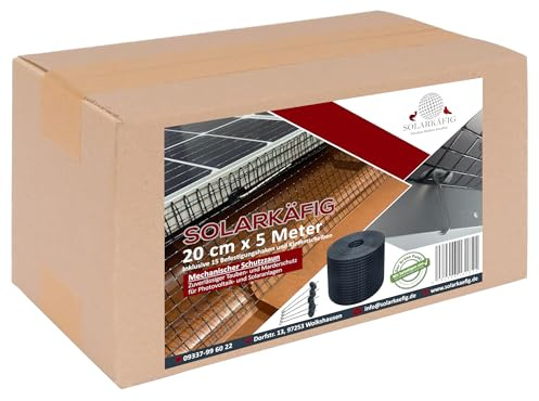 Solarkäfig Taubenabwehr für Solaranlagen 20cm x 5 Meter, VERZINKT (0% MwSt) Taubenschutz Vogelschutz PV-Anlage – Marderschutz Photovoltaik & Solarmodule - Langlebig, UV-beständig, einfache Montage