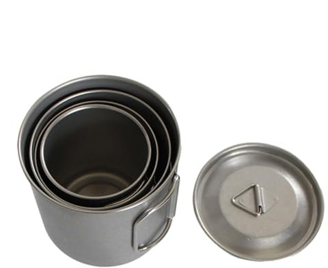 Metall campingmugg | rostfritt stål vattenflaska 4 x – hopfällbart drickverktyg utomhus, bärbar isolerad för vandring, resor och picknick