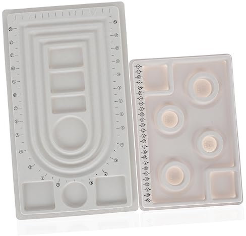 SHINEOFI 2piezas Esfera De Escritorio De Diseño Tableros De Diseño De Pulseras Cuentas Tablero Para Hacer Joyas Cuentas Herramienta Para Hacer Joyas Para Collares y Pulseras Casa