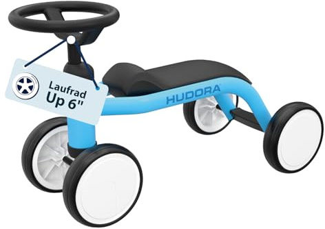 HUDORA Laufrad Up 6 Zoll in versch. Farben - Leichtes Lauflernrad - Gleichgewichtsrad mit hoher Kippstabilität - Lauflernspielzeug für Kinder - Kinderspielzeug mit 4 Rädern - Rutscherfahrzeug