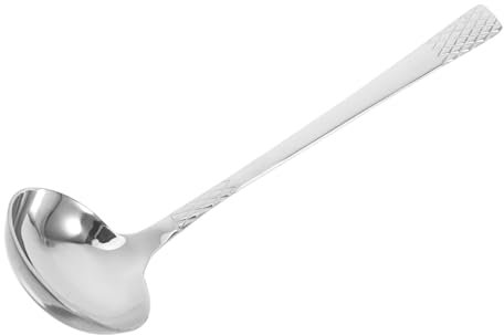 UTHCLO Edelstahl Suppenlöffel Mit Ausguss Kochen Und Servieren Löffel Für Heiße Töpfe Und Soßen Robuster Küchenlöffel Aus Edelstahl 304 Silber